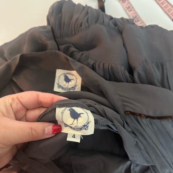 Robin Gray 100% Silk Crepe Button Front Dress Size 4 - Picture 3 of 10